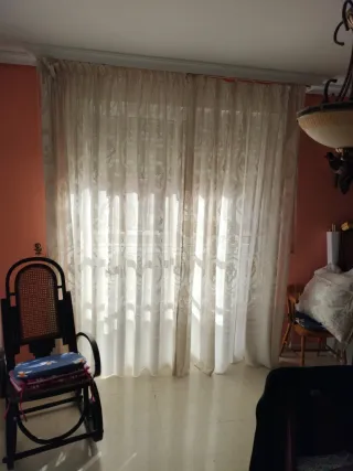 Cortinas de salón beige y grises
