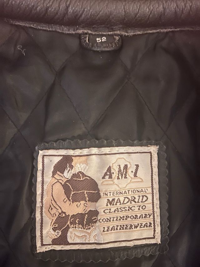 Chaqueta de cuero Ami Paris Negra