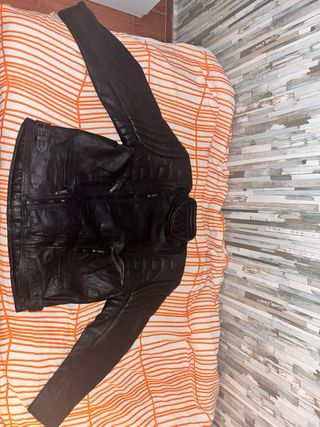 Chaqueta de cuero Ami Paris Negra