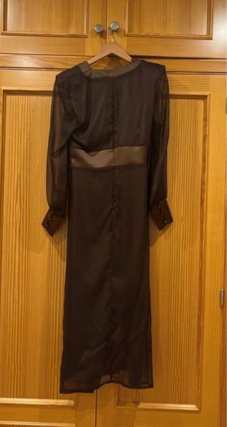 Vestido fiesta color chocolate