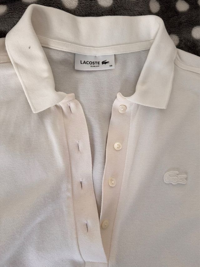 Vestido Polo Lacoste Blanco Talla M