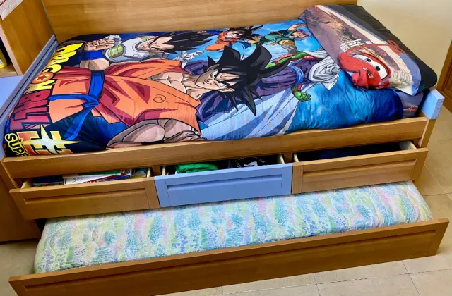 Cama juvenil con cajones y supletoria
