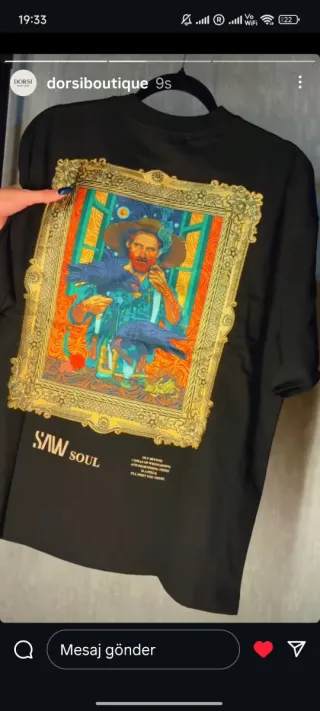 Camiseta Estampada Van Gogh Negra