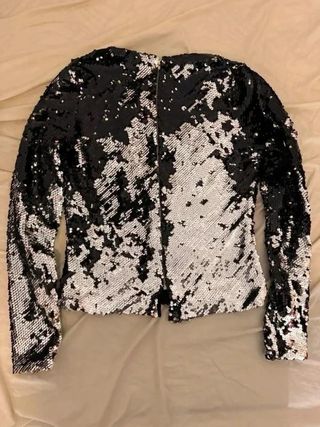 Top Lentejuelas Negro y Plateado