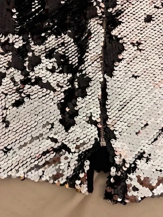 Top Lentejuelas Negro y Plateado