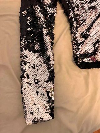 Top Lentejuelas Negro y Plateado