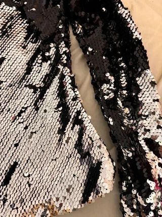 Top Lentejuelas Negro y Plateado