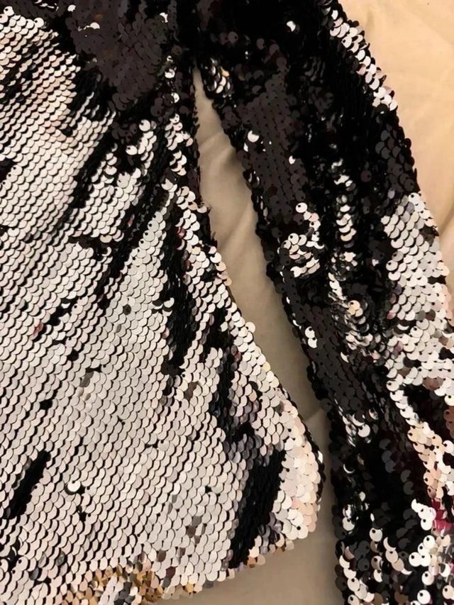 Top Lentejuelas Negro y Plateado