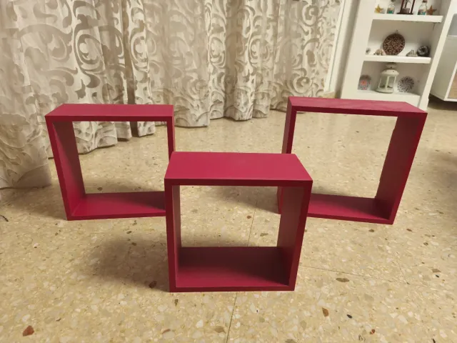 Estanterías Cubo Rosa/Rojo