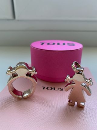 Conjunto Tous: Colgante y Anillo plata y oro rosa