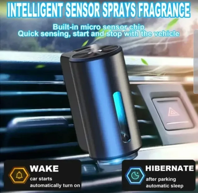 Ambientador automático para coche carga USB Gris