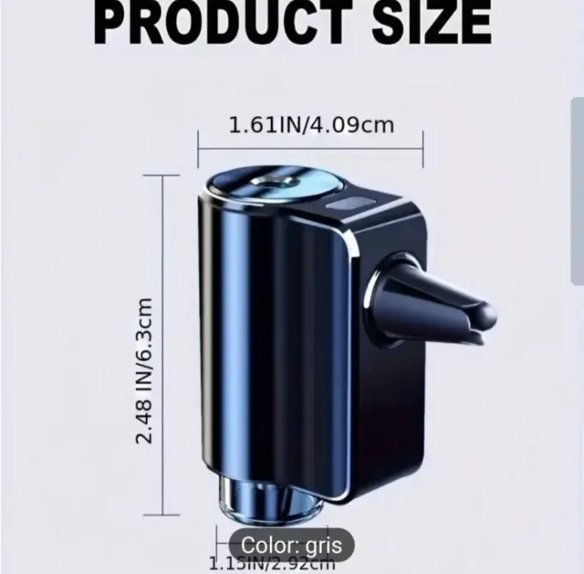 Ambientador automático para coche carga USB Gris