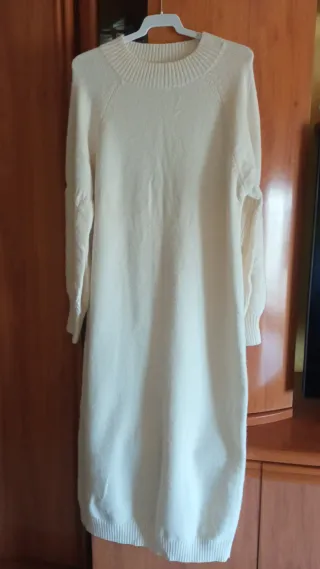 Vestido lana marfil talla L