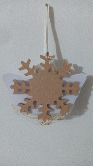 Decorazione Angelo Stoffa Legno