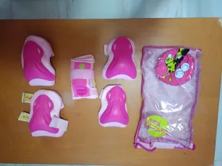 Protecciones patinaje niña rosa