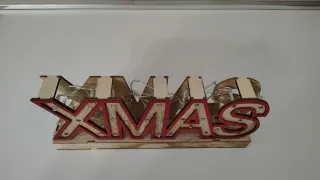 Scritta Luminosa XMAS in Legno