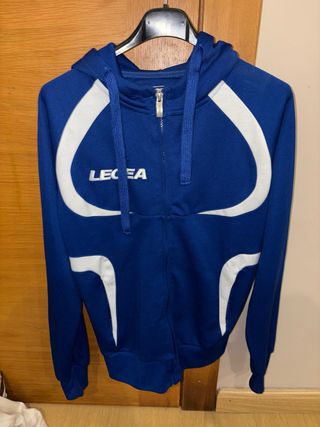 Sudadera Legea cremallera azul y blanca