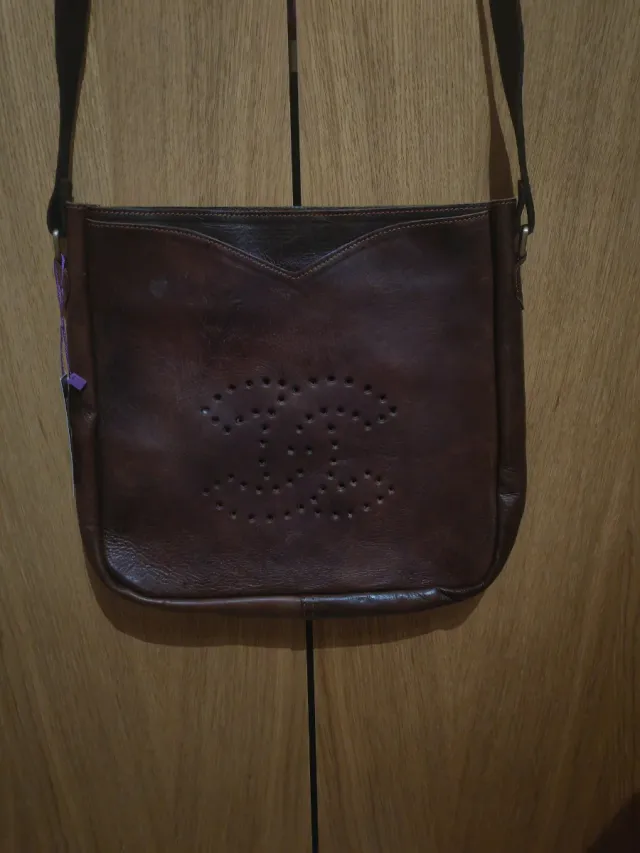 Bandolera Unisex Cuero Marrón