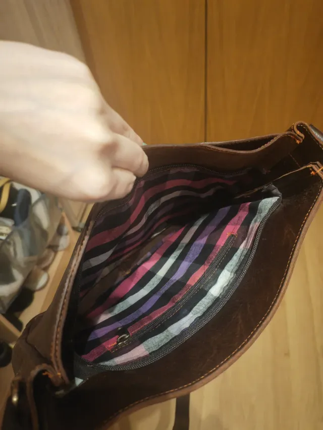 Bandolera Unisex Cuero Marrón