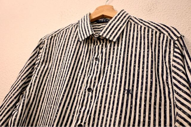 Camicia a righe uomo blu e bianco