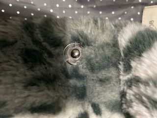 Chaquetón pelo capucha gris y blanco T. S