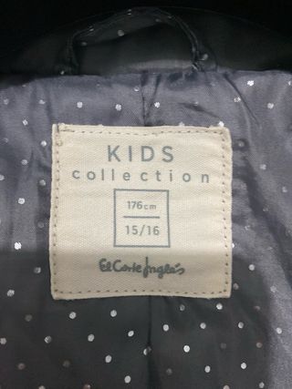 Chaquetón pelo capucha gris y blanco T. S