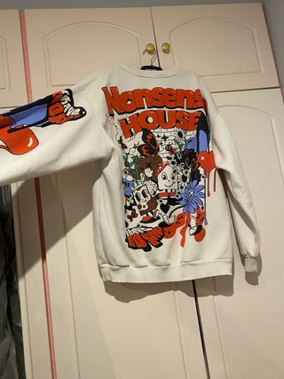 Sudadera oversize estampada multicolor