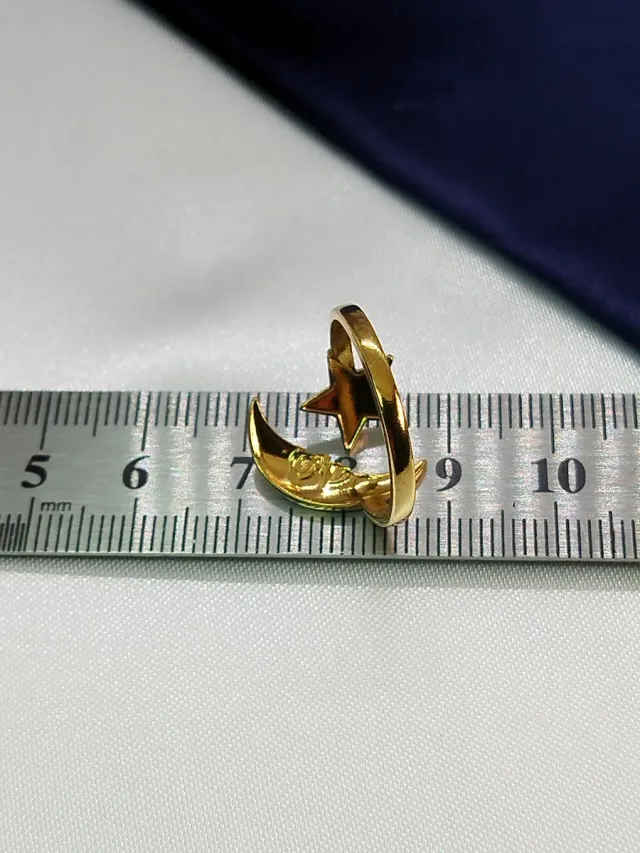 Anillo Luna y Estrella Acero Inoxidable Ajustable