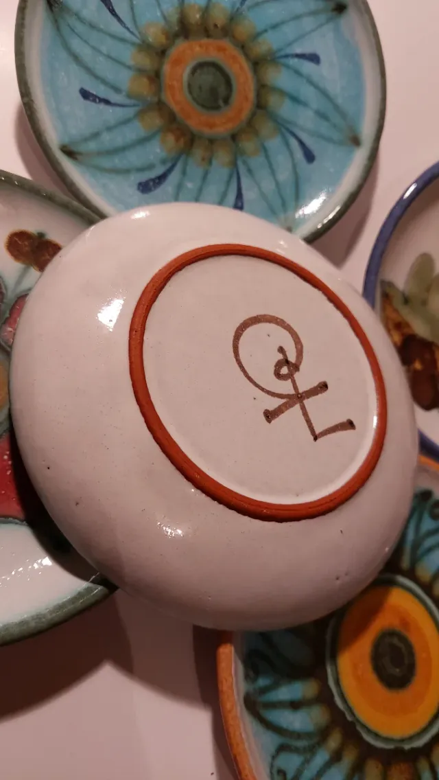 5 Platos Cerámica Pintados a Mano