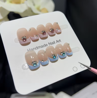 Uñas Postizas Francesa Dual Joya