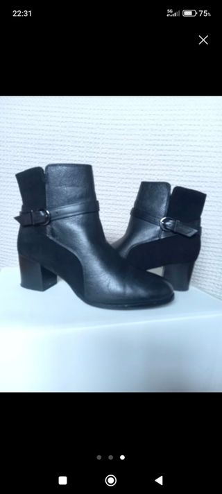 Botines de piel-ante negros