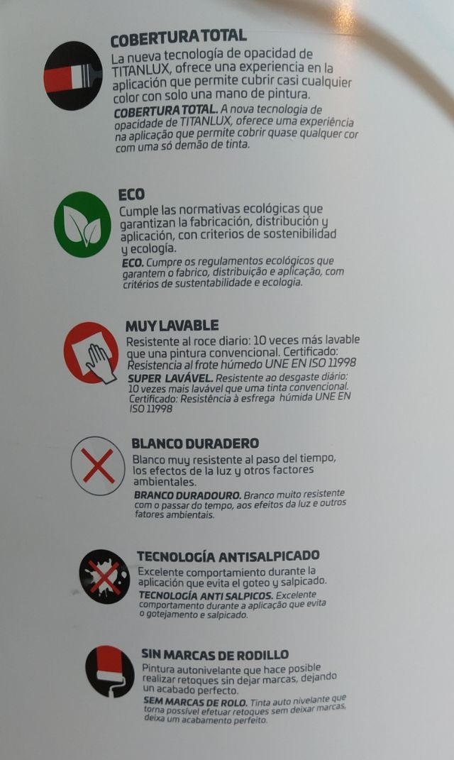 Pintura Titanlux Cobertura Total Blanca Mate