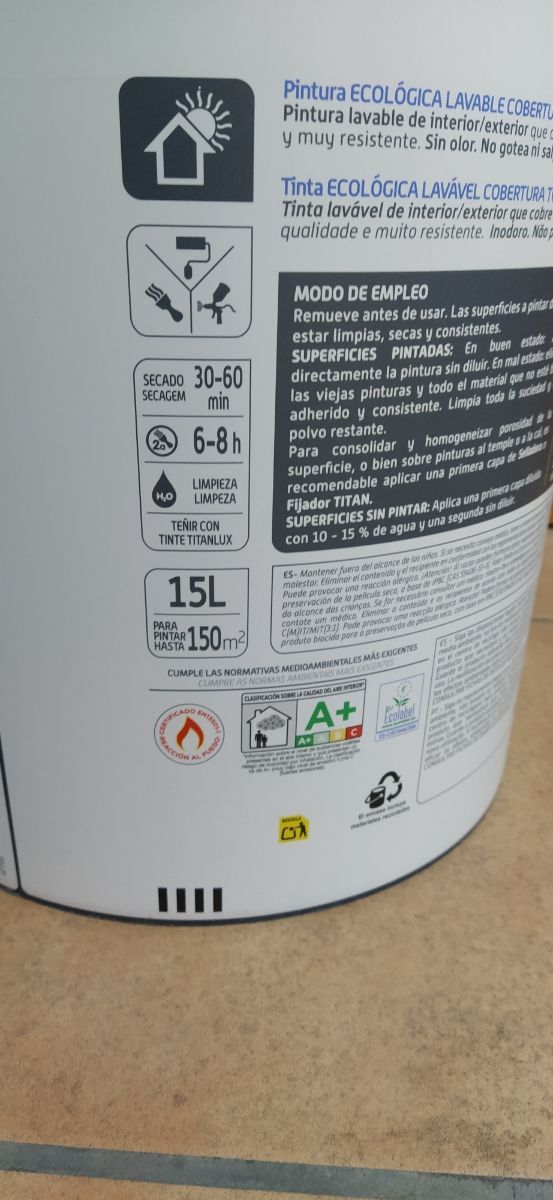Pintura Titanlux Cobertura Total Blanca Mate