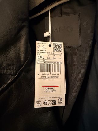 Cazadora Piel Sintética Negra Mango