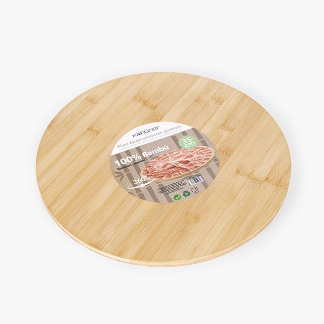 Piatto girevole in bambù da 35 cm