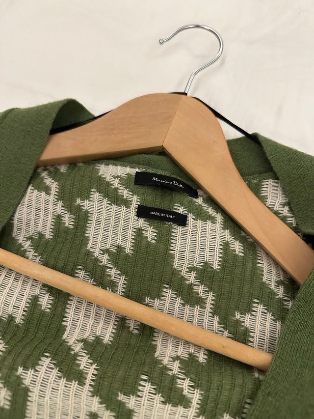 Chaqueta Massimo Dutti Houndstooth Verde