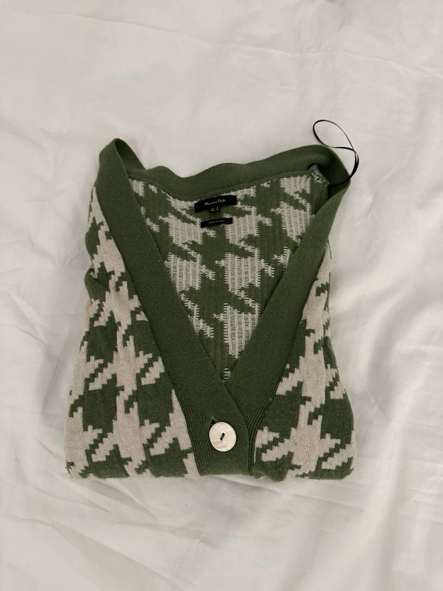 Chaqueta Massimo Dutti Houndstooth Verde