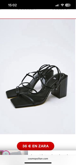 Sandalias tacón Zara negras