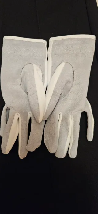 Guantes de equitación grises y blancos Talla 8-10