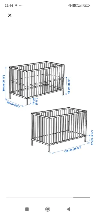 Cuna de madera Ikea ➕ colchón ➕ chichonera