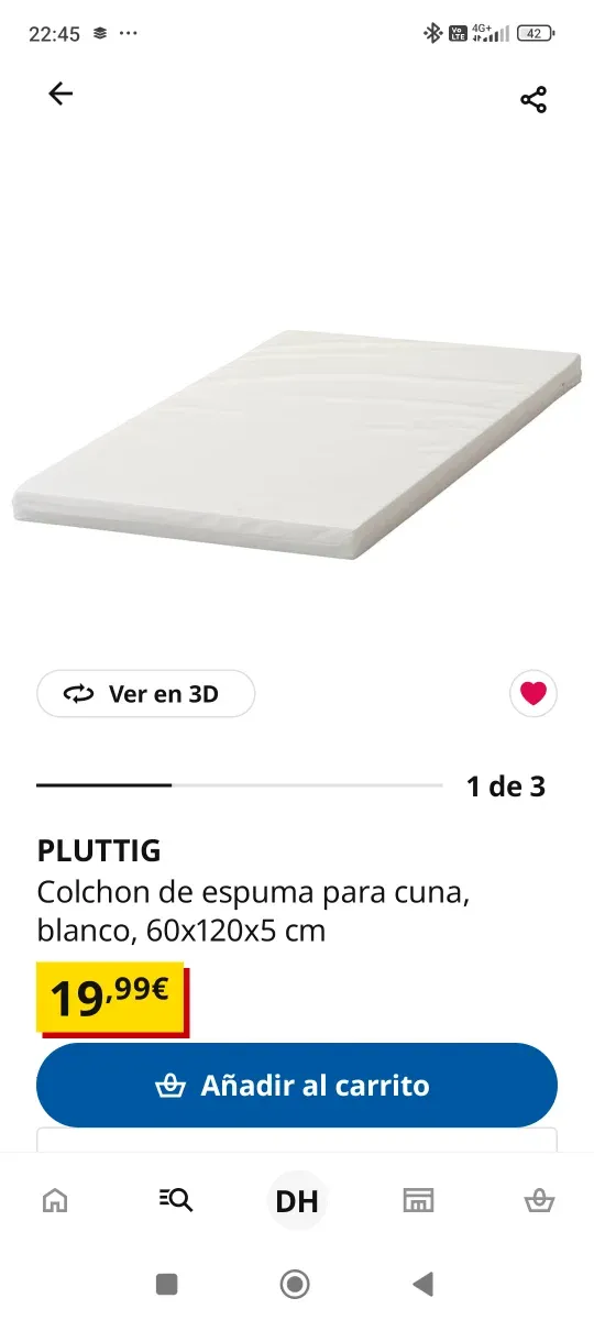 Cuna de madera Ikea ➕ colchón ➕ chichonera