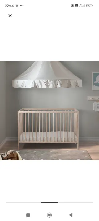 Cuna de madera Ikea ➕ colchón ➕ chichonera