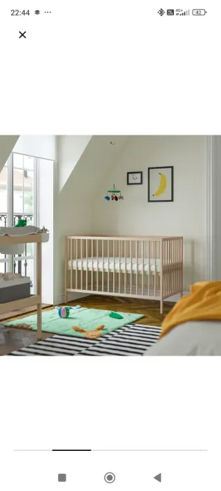 Cuna de madera Ikea ➕ colchón ➕ chichonera