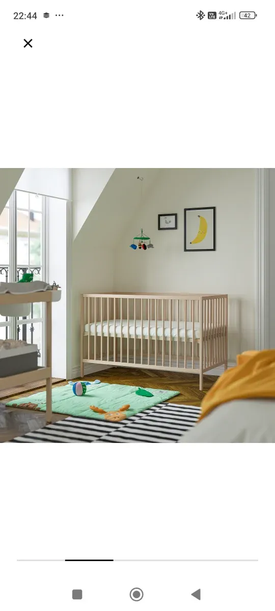 Cuna de madera Ikea ➕ colchón ➕ chichonera