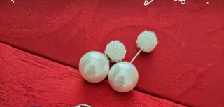 Pendientes Plata de ley 925,Oferta Perla Doble Car