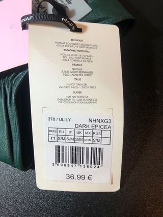 Guantes de Piel NAF NAF - Verdes, Talla S