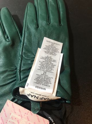 Guantes de Piel NAF NAF - Verdes, Talla S