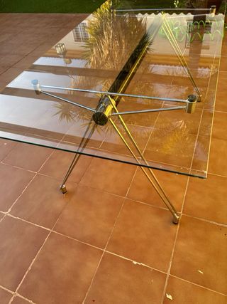 Mesa cristal y metal oficina