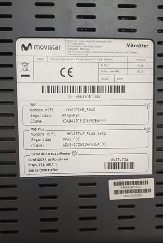 Router Movistar HGU Fibra Smart WiFi