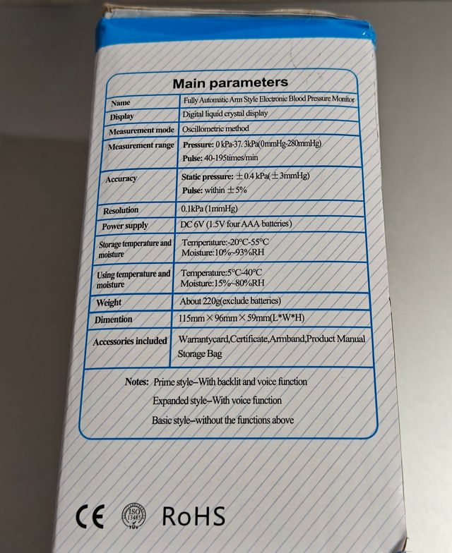 Tensiómetro Digital Brazo Monitor Presión Arterial